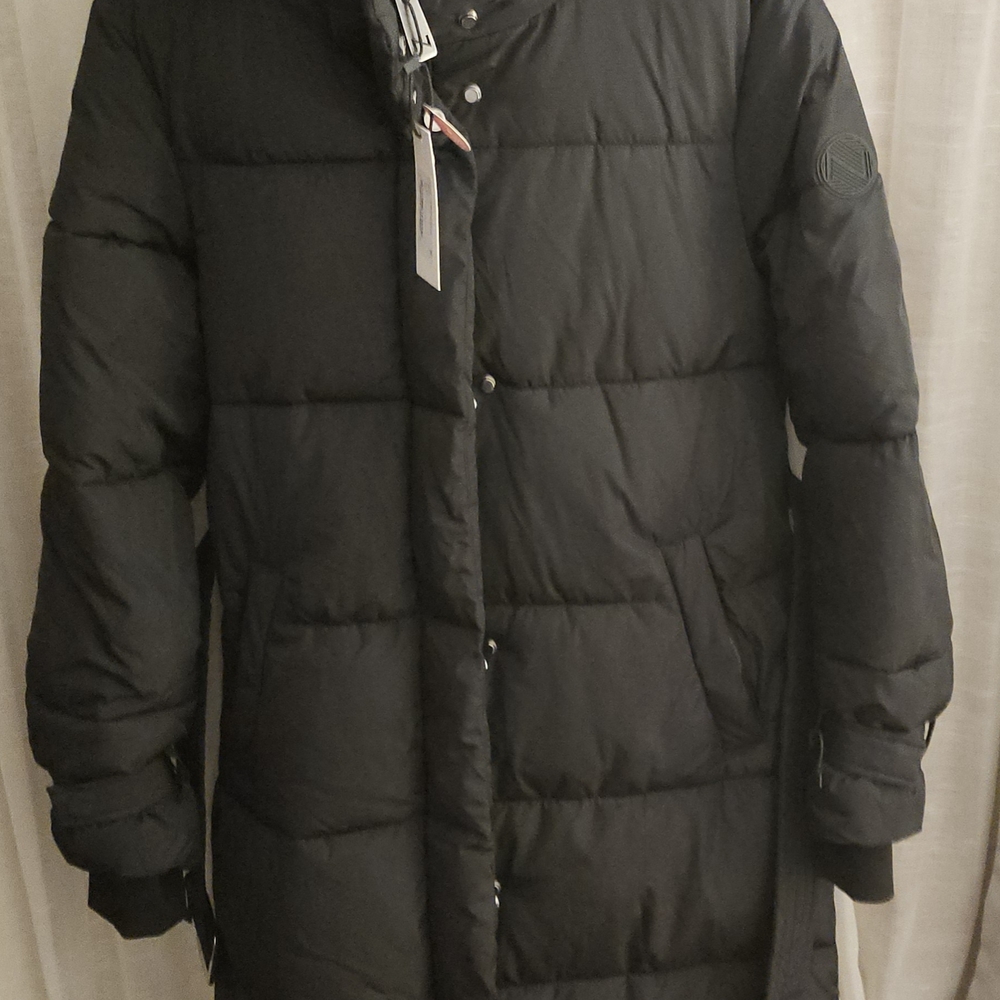 Noize Black Long Puffer Coat - Picture 5 of 11